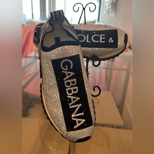 Dolce & Gabbana  authentic Sorrento Sworovski Crystal Slip on Sneaker US 9